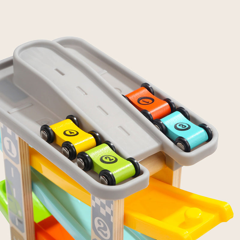 Wooden Ramp Racer | Toddler Car Track Toy for Motor Skills