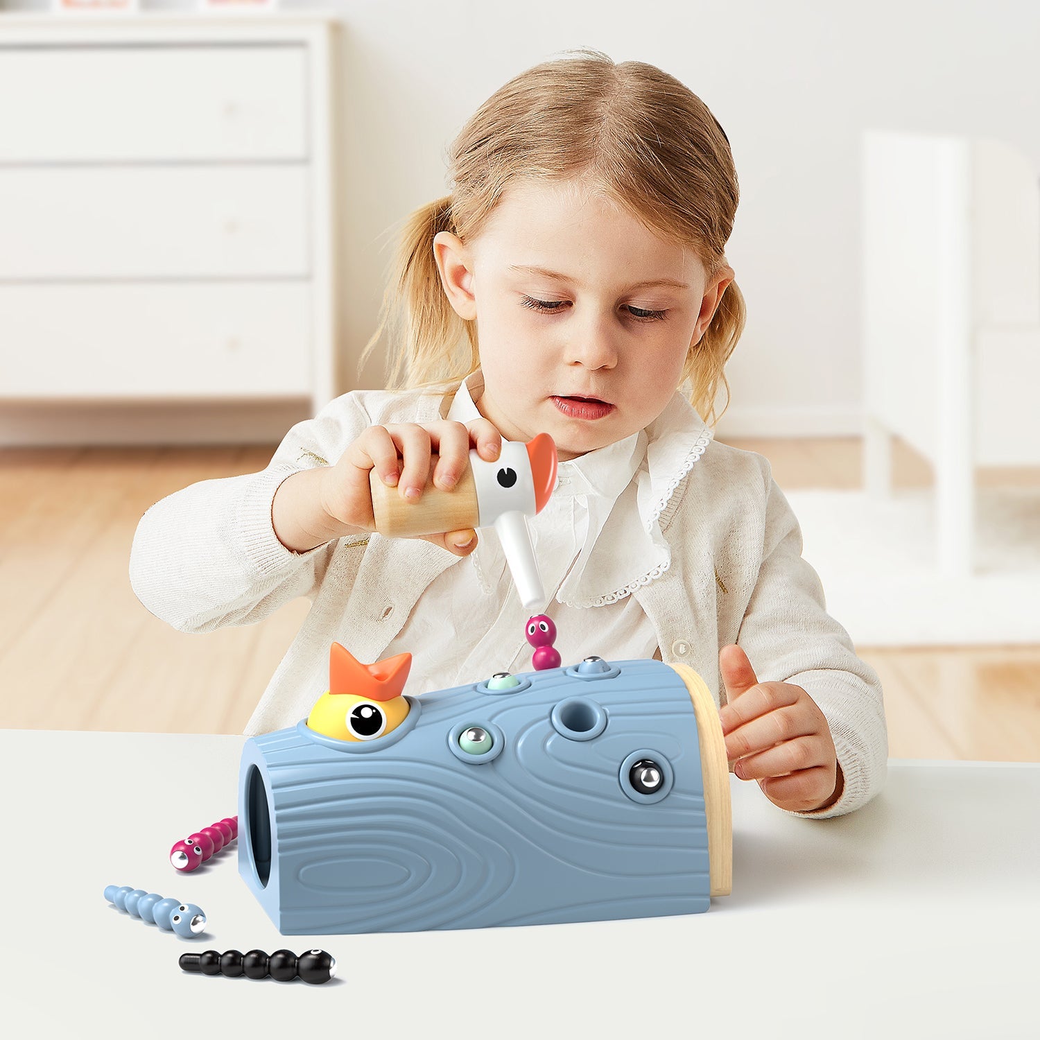 Feed The Woodpecker: A Montessori Magnetic Fine Motor Toy for Toddlers (Age 2+)