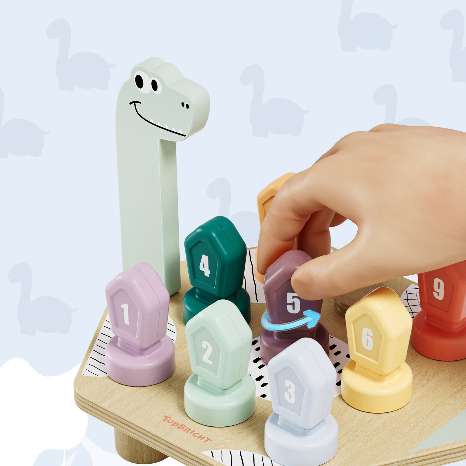 Happy Dino Twist Montessori Toy | Fun Learning for Kids - Twist-and-Turn Action