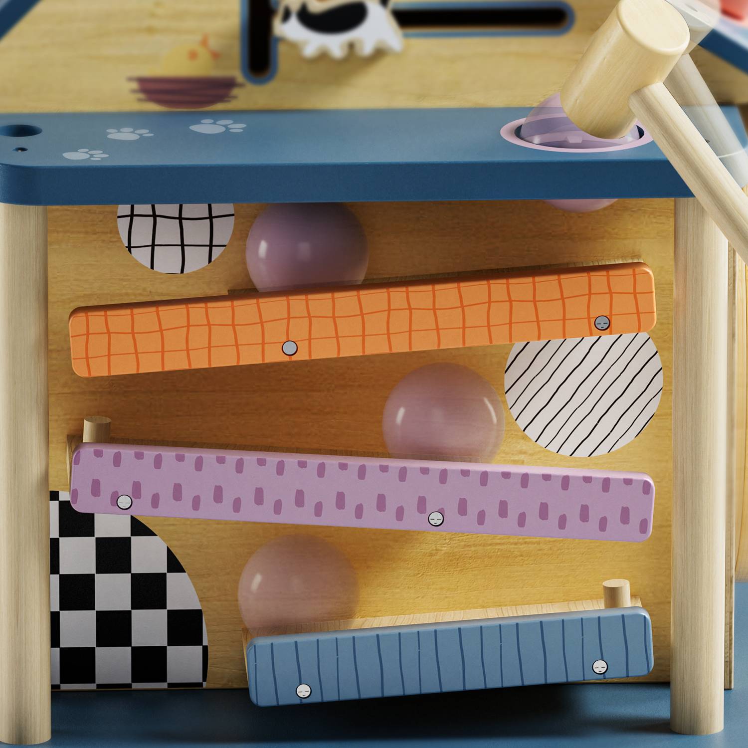 Activity House 12-in-1 | Educational Farm Playset for Toddlers - Tapping Bench with Ball Track