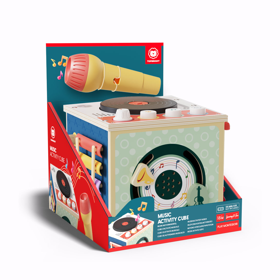 Wooden Musical Activity Cube | Montessori Toy for Early Learning