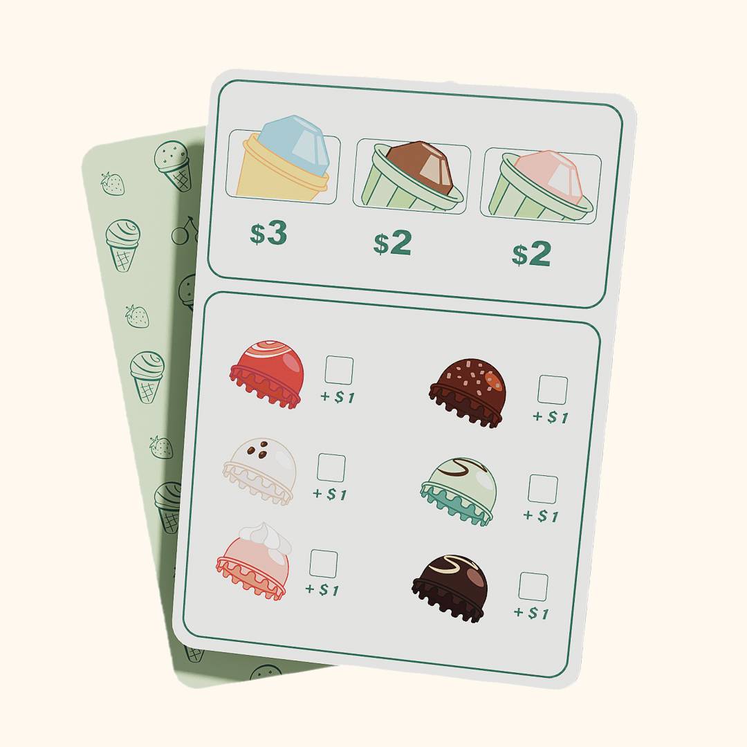 Ice Cream Boutique Pretend Play Toy | Montessori Role Play for Kids - Order Cards for Learning