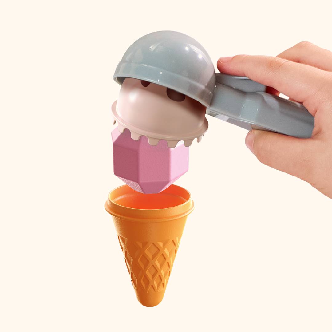 Ice Cream Boutique Pretend Play Toy | Montessori Role Play for Kids - Magnetic Scooper Tool