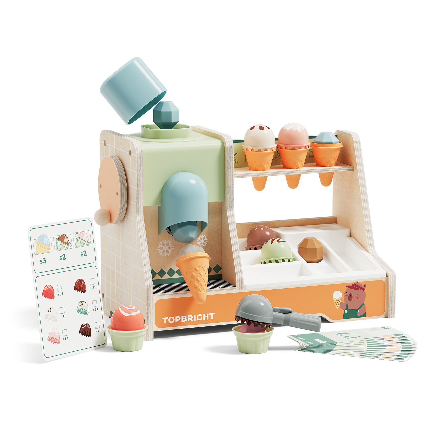 蒙特梭利冰淇淋精品店| 儿童木制过家家玩具