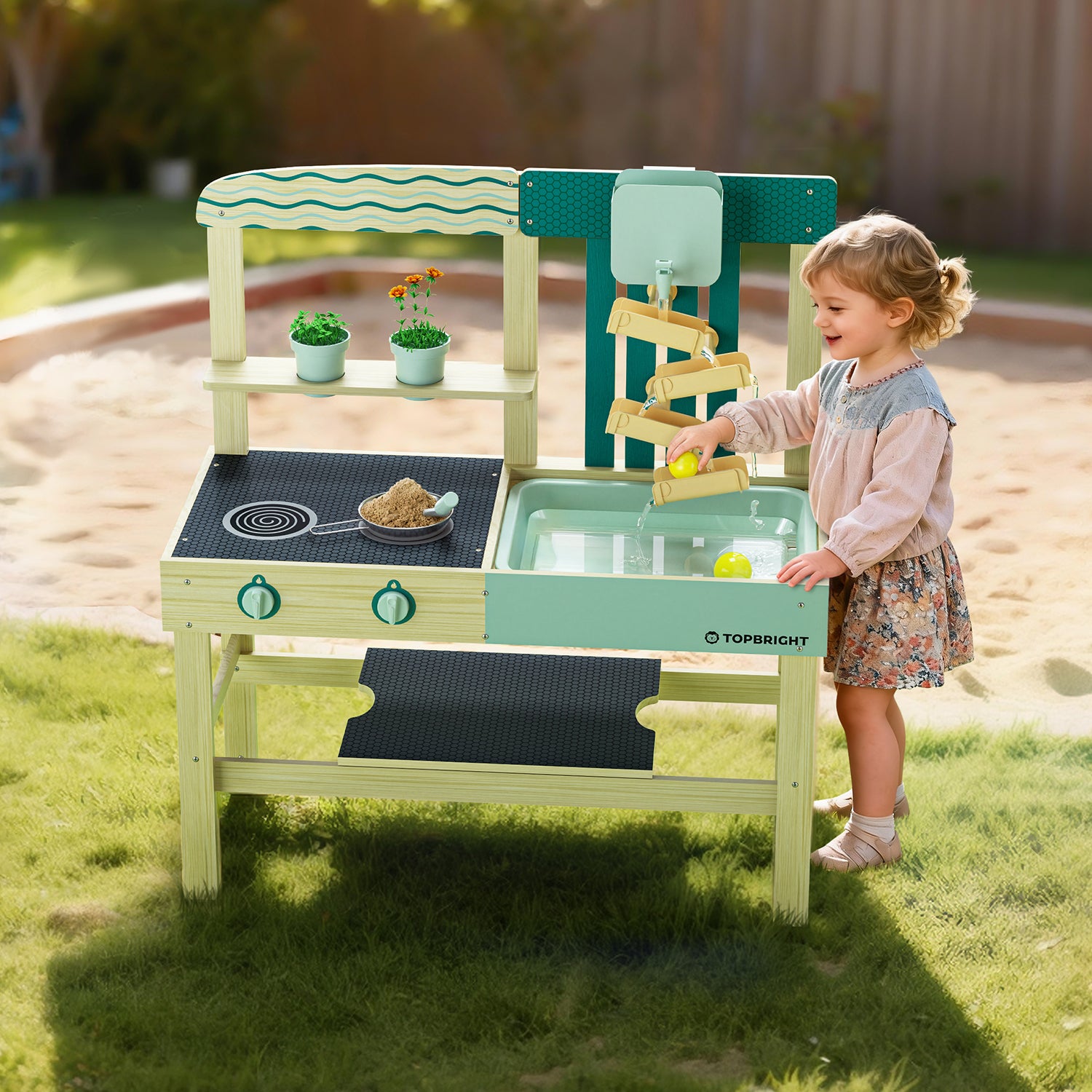 Topbright Outdoor Toy Kitchen – Sand & Water Play Station