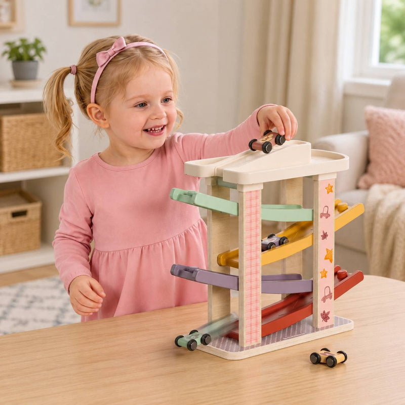 Wooden Princess Car Ramp Racer | Wooden Car Ramp Toy for Toddlers