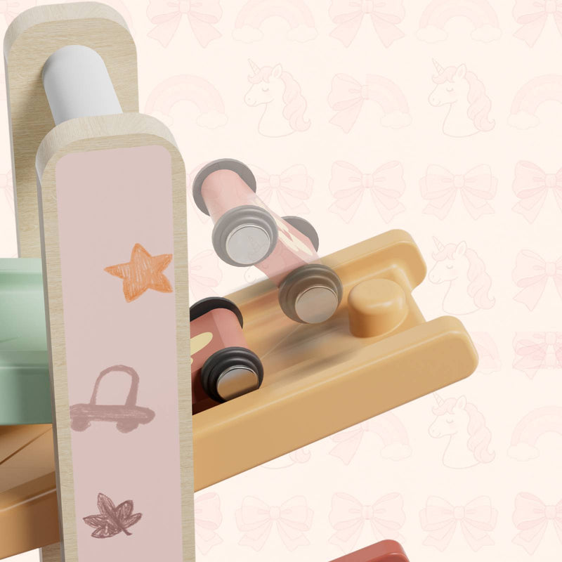Wooden Princess Car Ramp Racer | Wooden Car Ramp Toy for Toddlers
