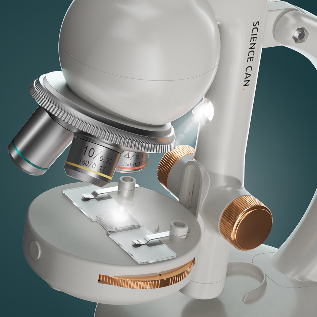 1600x Microscope Lab Edition with LED Light & Phone Support | Science Can - Illuminate Discoveries with LED Light