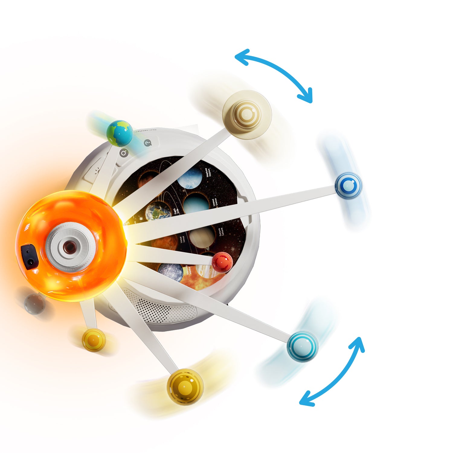 3D Solar System Model | Kids’ Space Learning Toy - Sun Light Simulation + Projector