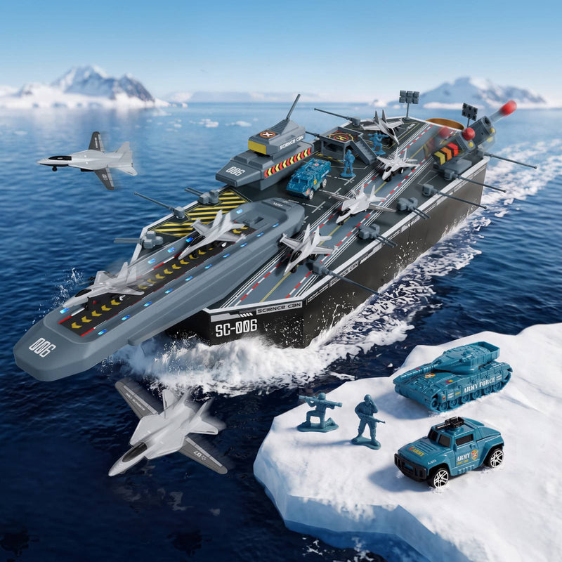 Aircraft Carrier | Light-Up Aircraft Carrier Toy Playset