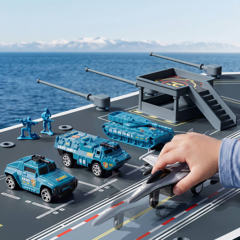 Aircraft Carrier | Light-Up Aircraft Carrier Toy Playset