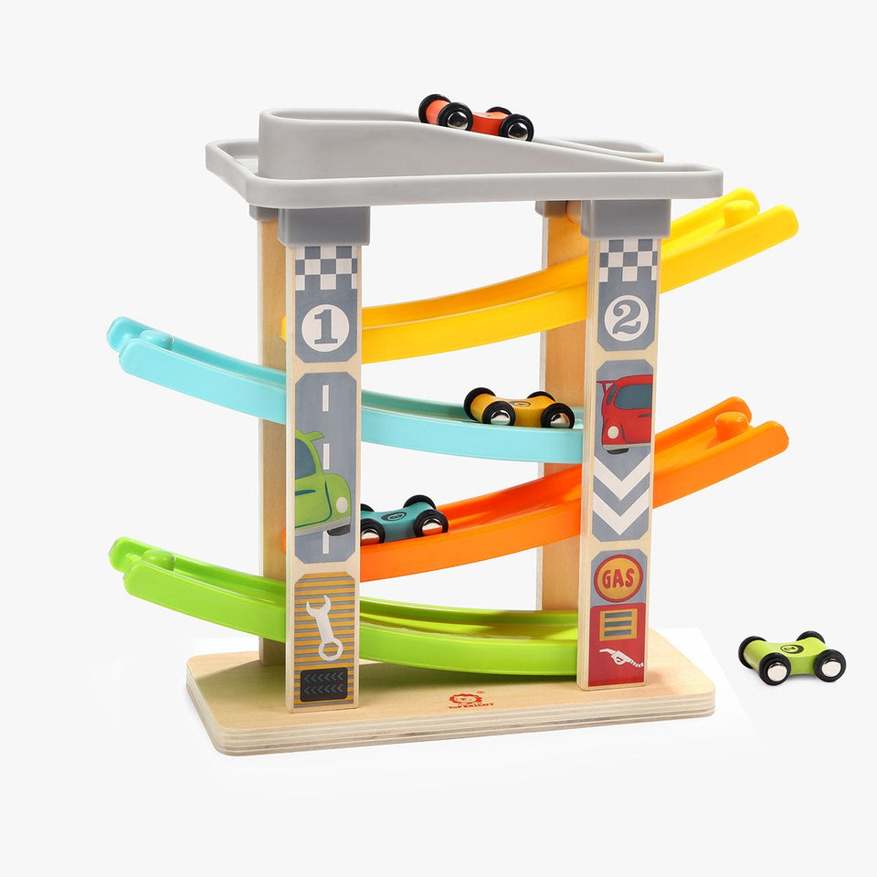 Wooden Ramp Racer | Toddler Car Ramp Toy for Motor Skills