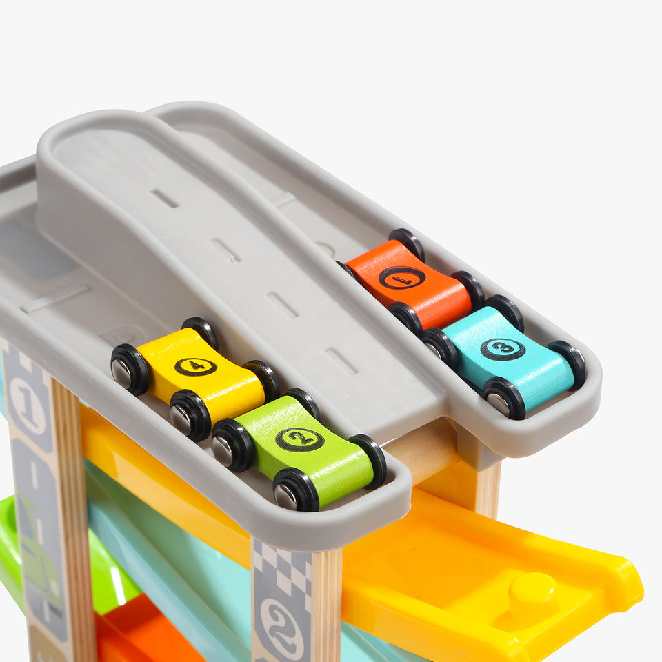 Wooden Ramp Racer | Toddler Car Ramp Toy for Motor Skills