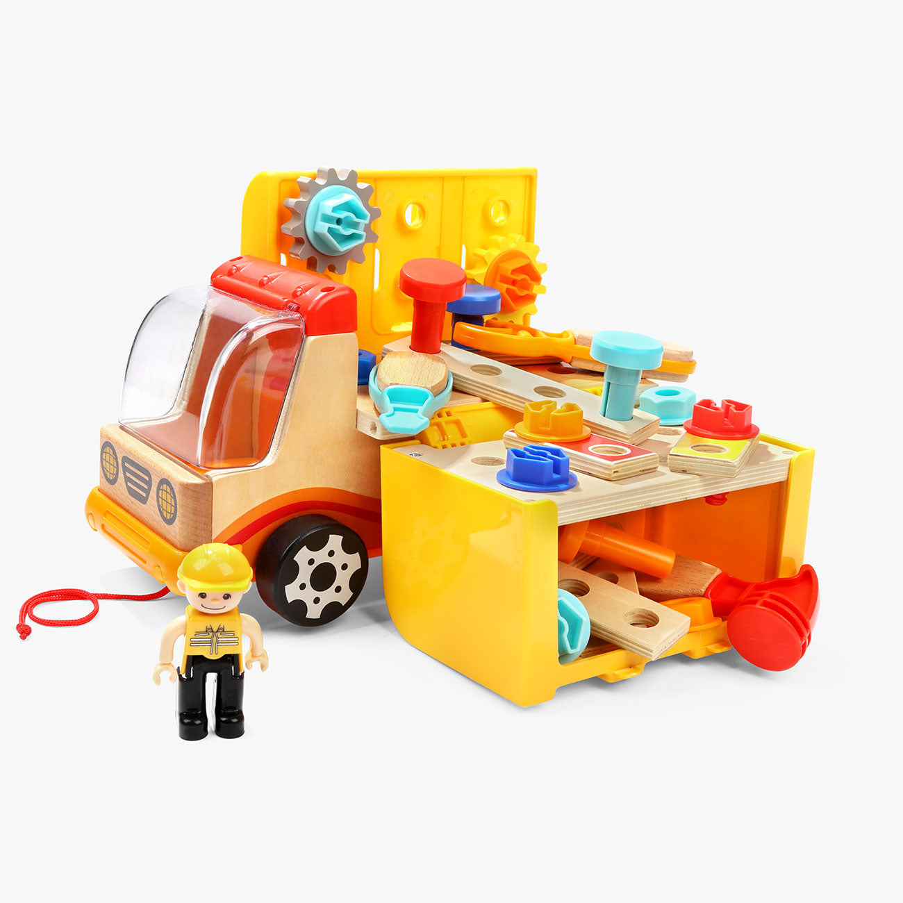 Foldable Work Bench Truck | Wooden Toy Toolbox for Kids