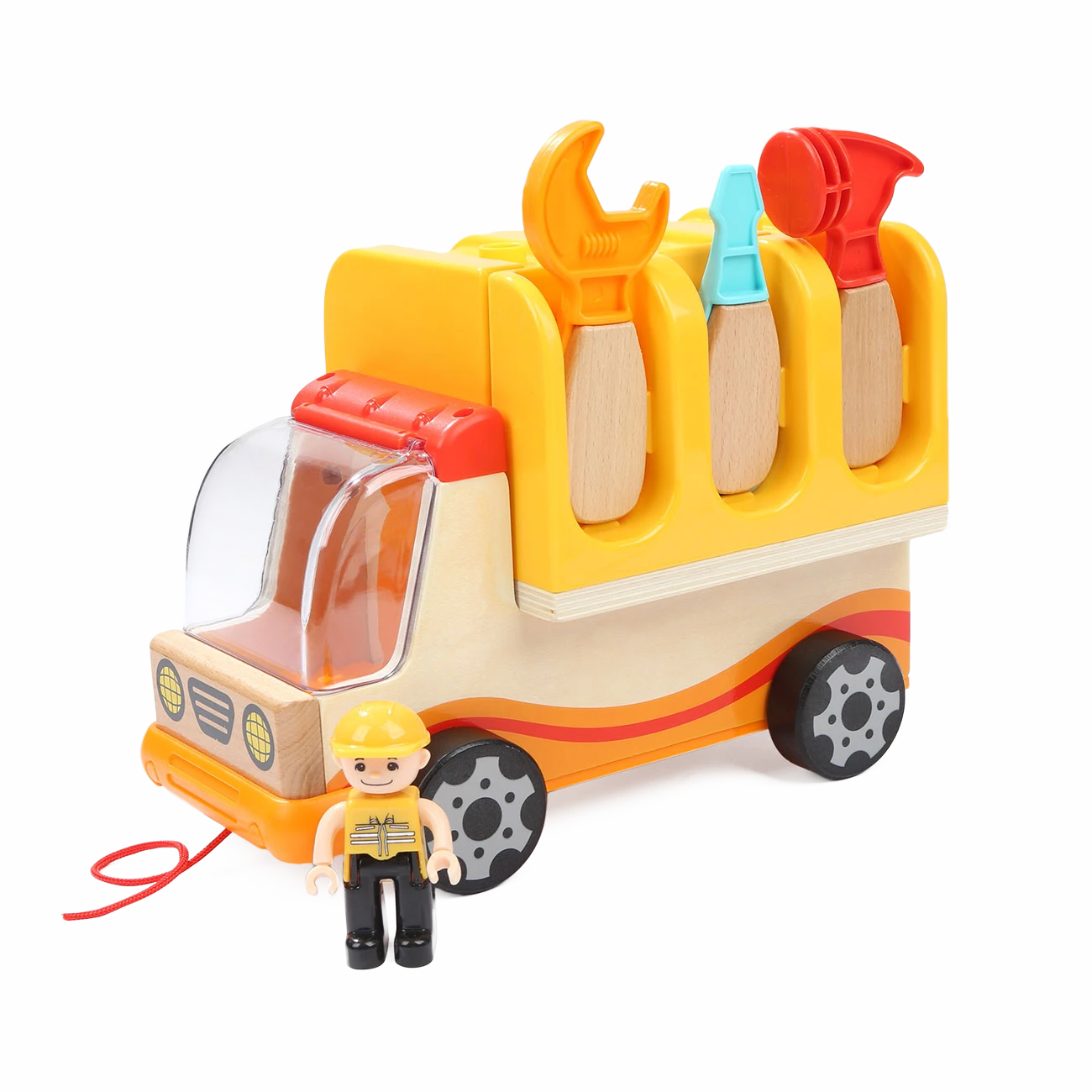 Foldable Work Bench Truck | Wooden Toy Toolbox for Kids